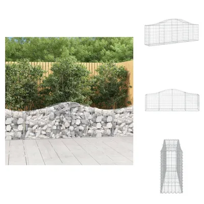 Produktbild von vidaXL Gabione mit Hochbogen 200x30x60/80 cm Verzinktes Eisen -  Blumentöpfe & Pflanzgefäße