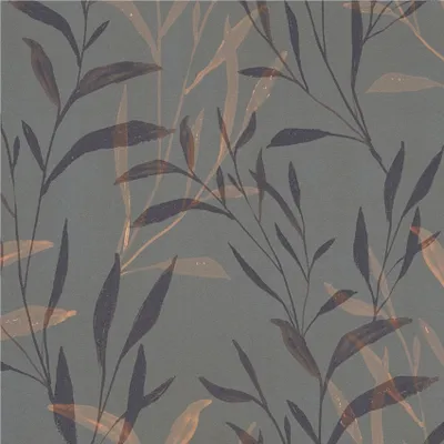 Produktbild von Zweige-Tapete Anthrazit Kupfer - Elegante Pflanzenmotive - livingwalls Vliestapete modern (KG-175236)