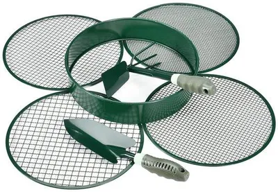 Productafbeelding van Ibenzoa® 4-in-1 tuinschep – 30 cm roestvrij staal met 4 verwisselbare zeven (3/6/9/12 mm), inclusief kleine schop en hark, hoogte 6,6 cm