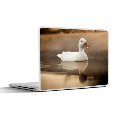 Produktbild von MuchoWow® Laptop Aufkleber Sticker Cover Ente - Vogel - Wasser - Weiß 36.5x27.5 cm - Laptop-Sticker