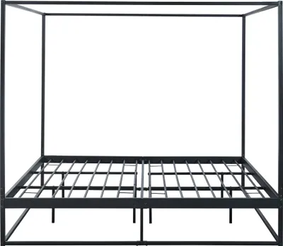 Produktbild von Himmelbett ’Kristianstad’ mit Lattenrost Metall 180 x 200 cm Schwarz