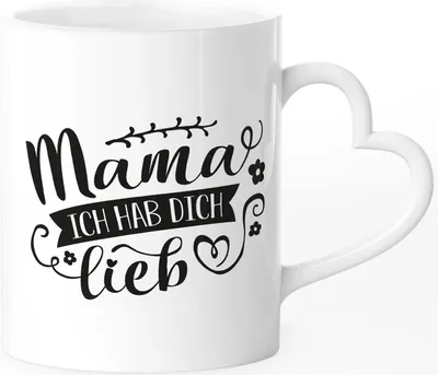 Produktbild von Kaffee-Tasse Geschenk für Mama Ich hab dich lieb Muttertag Weihnachten Geburtstag SpecialMe® weiß Herz-Tasse
