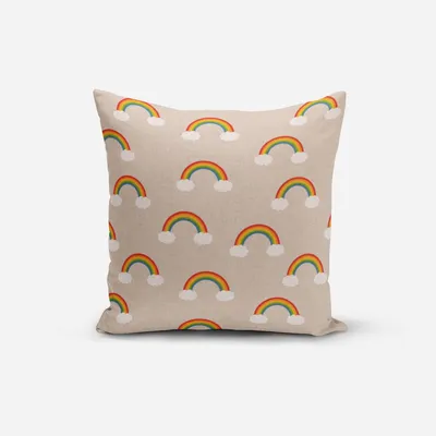 Produktbild von SCHÖNER LEBEN. Kissenhülle Over the Rainbow Regenbogen Wolken natur b Größe 80x80cm (HxB) 80x80cm (HxB) Größe