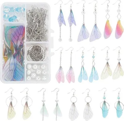 Produktbild von Schmuckbausatz mit Libellenschwingschmuck und Glasperlen