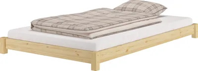Produktbild von Breites, flaches Futonbett Einzelbett 120x200 Kiefer massiv V-60.51-12ohne Zubehör