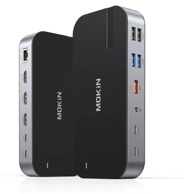 Produktbild von MOKiN Laptop Docking Station 3 HDMI, 16 in 1 USB C Hub 3 Monitore