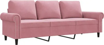 Produktbild von vidaXL 3-Sitzer-Sofa Rosa 180 cm Samt