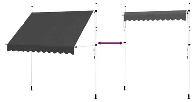 Produktbild von Einziehbare Markise 250cm für Balkon, Klemmmarkise, Sonnenschutz für den Garten