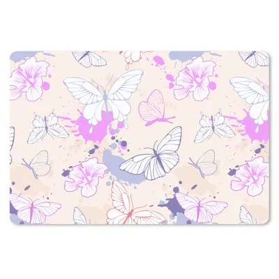 Produktbild von MuchoWow® Mauspad Mousepad Schmetterling - Muster - Blumen 27x18 cm - Mousepads - Maus Mat - Pad - Mausunterlage - Büroartikel - Desk Matten
