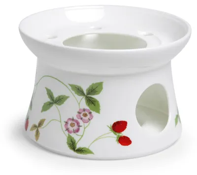 Produktbild von Stövchen MIRELLA mit Erdbeeren rund weiß rot D. 12,5cm Porzellan TeaLogic