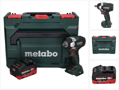 Zdjęcie produktu dla Akumulatorowy klucz udarowy Metabo SSW 18 LT 300 BL 18 V 300 Nm bezszczotkowy + 1x akumulator 8,0 Ah + metaBOX - bez ładowarki