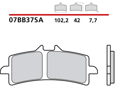 Zdjęcie produktu dla Brembo 2026/05 Klocki Hamulcowe Kh447 Road Sinter Sa (Spiek Metaliczny) (Ece R90)