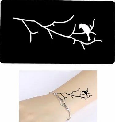Produktbild von Henna Tattoo Schablone Airbrush Stencil Selbstklebend Ast Vogel
