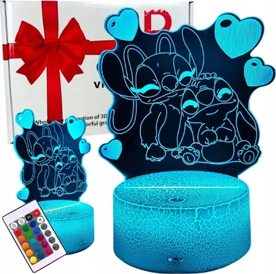 Obrázek produktu pro Lilo a Stitch STITCH 16 LED 3D noční světlo pro děti + dálkové ovládání
