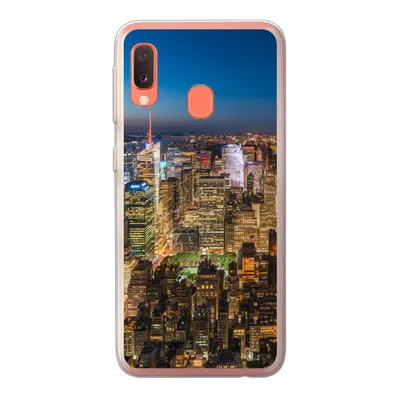 Produktbild von MuchoWow® Handyhülle Schutzhülle Hülle für Samsung Galaxy A20e New York - Farben - Nacht Silikon Softcase Handy Hülle - Abdeckung