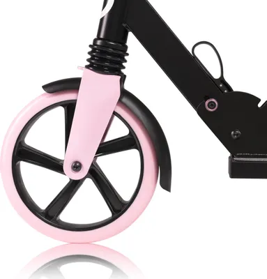 Produktbild von Lionelo Luca Roller Kinder Tretroller bis 100kg Räder 200mm Bremse zusammenklappbar Schwarz Rosa