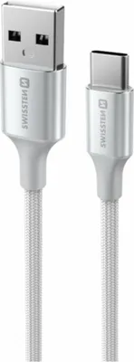 Produktbild von Swissten - Textile II kabel USB-C - USB (1,5 m, bílý)