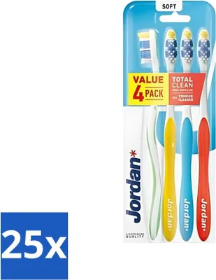 Obrázek produktu pro Jordan zubní kartáček Total Clean Soft 4-pack 4 kusy - hodnotné balení - 25 kusů