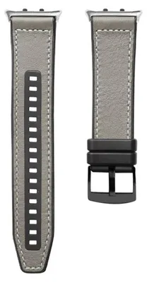 Obrázek produktu pro Náhradní řemínek pro chytré hodinky Honor Watch 5 – prémiová kůže a silikon, šedý