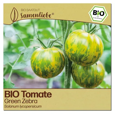 Produktbild von Samenliebe Tomate Samen | Green Zebra - grün & würzig - samenfestes Saatgut