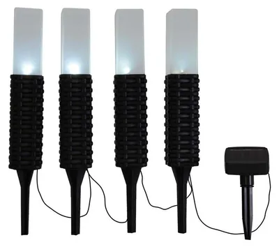 Produktbild von Näve Solar-Gartenleuchte LED mit Dämmerungssensor Merle 26 cm schwarz 4er Set