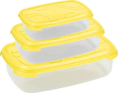 Produktbild von 3er-Set Frischhaltedosen mit Deckel Gelb