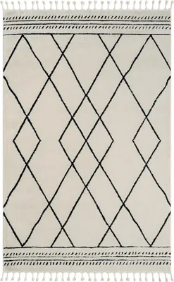 Zdjęcie produktu dla 100x200 cm Kawałek dywanu Marokańska pustynia weiß/schwarz