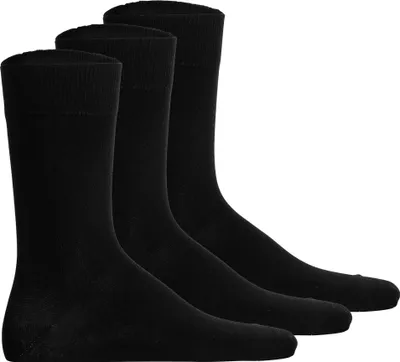 Produktbild von Hudson Uni Socken, 3er Pack - Easy, Komfortbund, Basic Socken, einfarbig Schwarz 43-46