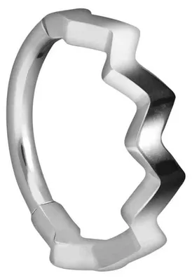 Produktbild von Ohrpiercing, Nasenpiercing, Septum Piercing Titan Segmentring Clicker GEZACKTES DESIGN Silber Innendurchmesser: 12 mm