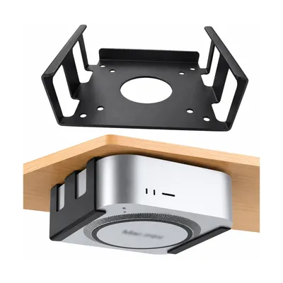 Produktbild von Untertischmontage für Mac Mini M4/M4 Pro 2024, Platzsparende Wandhalterung, Metallständer, Schwarz