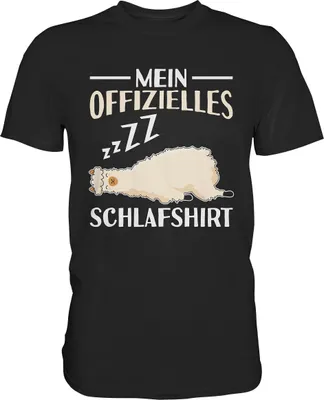 Produktbild von Offizielles Schlafshirt Nachthemd Schlafanzug Pyjama Alpaka Lama T-Shirt – Black / 4XL