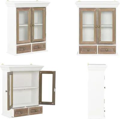 Image de vidaXL Armoire murale blanche 49x22x59 cm Bois composite - Armoire murale - Armoires - Armoires