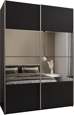 Produktbild von MEBLE KRYSPOL LUX 4 Schrank - 245,5x180x64cm - Schwarz, Schwarz, Silber