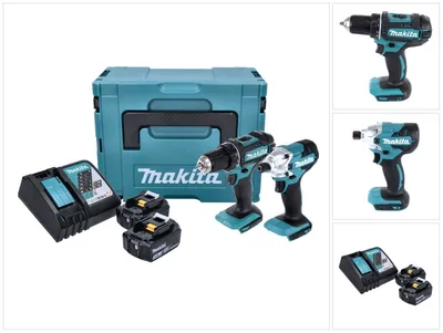 Image de Makita DLX 2339 J Kit combiné batterie DDF 482 Perceuse-visseuse sans fil + DTD 156 Visseuse à choc + 2x batterie 3,0 Ah + chargeur + Makpac