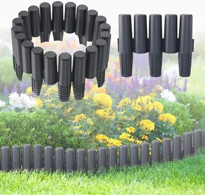 Produktbild von Kunststoff-Gazonrand Holzoptik - Perkrand 2,8 m für Garten und Blumenbeet