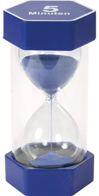 Image de EDUPLAY 120609 Méga sablier 5 min, Ø 8,4 x 16 cm, bleu
