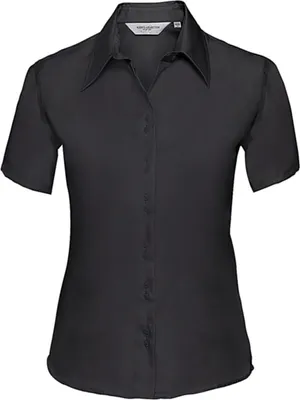 Produktbild von Russel Damen Business Oberteil Bluse T-Shirt Slim Shirt kurzarm, Größe:XS (34), Farbe:Schwarz