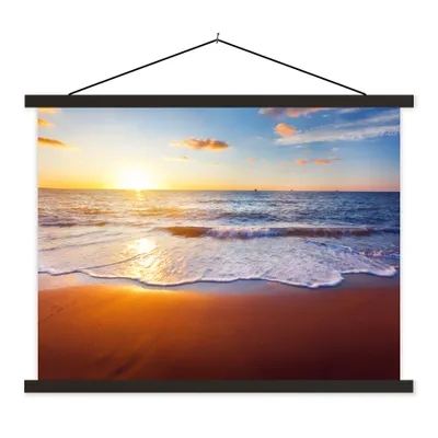 Produktbild von MuchoWow® Textilposter Strand - Meer - Sonne - Horizont 150x113 cm mit schwarzem Rahmen - Wohnzimmer