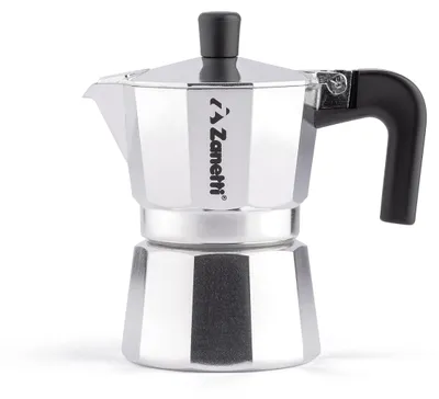 Obrázek produktu pro Espresso konvice Zanetti Mama z hliníku na 2 šálky s protikapacím systémem a ergonomickou rukojetí
