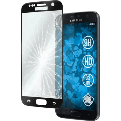 Produktbild von 1er-Pack PhoneNatic Glas-Folie klar full-screen schwarz kompatibel mit Samsung Galaxy S7 - Panzerglas für Galaxy S7