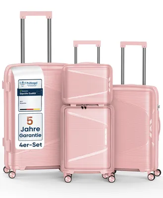 Produktbild von 4FLY Hartschalen Reisekoffer Set 4-teilig (S/M/L/XL) – mit TSA-Schloss, 4 Spinner-Doppelrollen, Kosmetiktasche, Handgepäck und Aufgabegepäck
