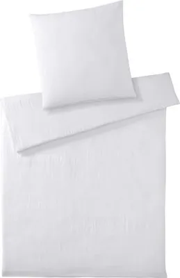 Produktbild von elegante Musselin-Bettwäsche-Garnitur Smooth Farbe weiß Größe 155x200+40x80