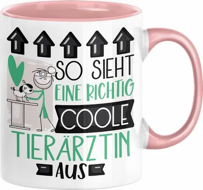 Produktbild von Tierärztin Geschenk Tasse Lustig Geschenkidee für Tierärztin Geburtstag So Sieht Eine Richtig Coole Tierärztin Aus Frauen Spruch (Rosa)