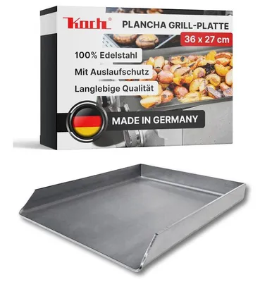 Produktbild von KOCH #37 massive Edelstahl PLANCHA 36 x 27 cm Steak- Burger- Grillplatte 4,1 KG