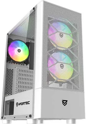 Zdjęcie produktu dla Obudowa Nfortec Caelum RGB ATX Tower z panelem przednim z hartowanego szkła USB 3.0 czarna