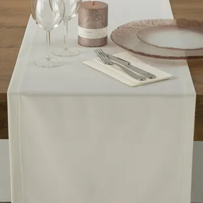 Produktbild von EUROFIRANY | Tischläufer - 40 x 140 cm - weiße Tischdecke - Dekorative