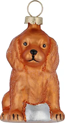 Produktbild von Christbaumschmuck Glas 6cm Hundewelpe Figur Braun