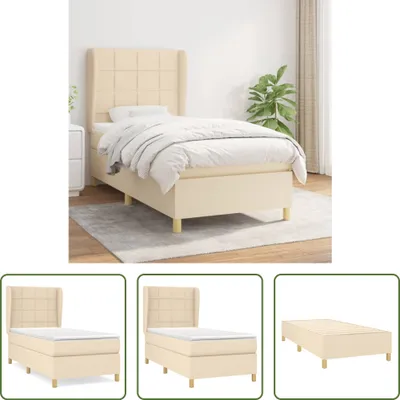 Produktbild von The Living Store Boxspringbett mit Matratze Creme 90x190 cm Stoff