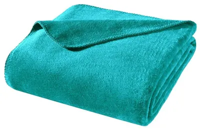 Zdjęcie produktu dla Elzusha - Miękki koc bawełniany 150x200 cm, certyfikat Oeko-Tex, kolor turkusowy