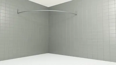 Produktbild von Erica Duschvorhangstange Ecke, 140x140 cm, Duschstange Winkel, Wandmontage für Badewannen, unterstützt ohne Deckenbefestigung, Stahl Grau